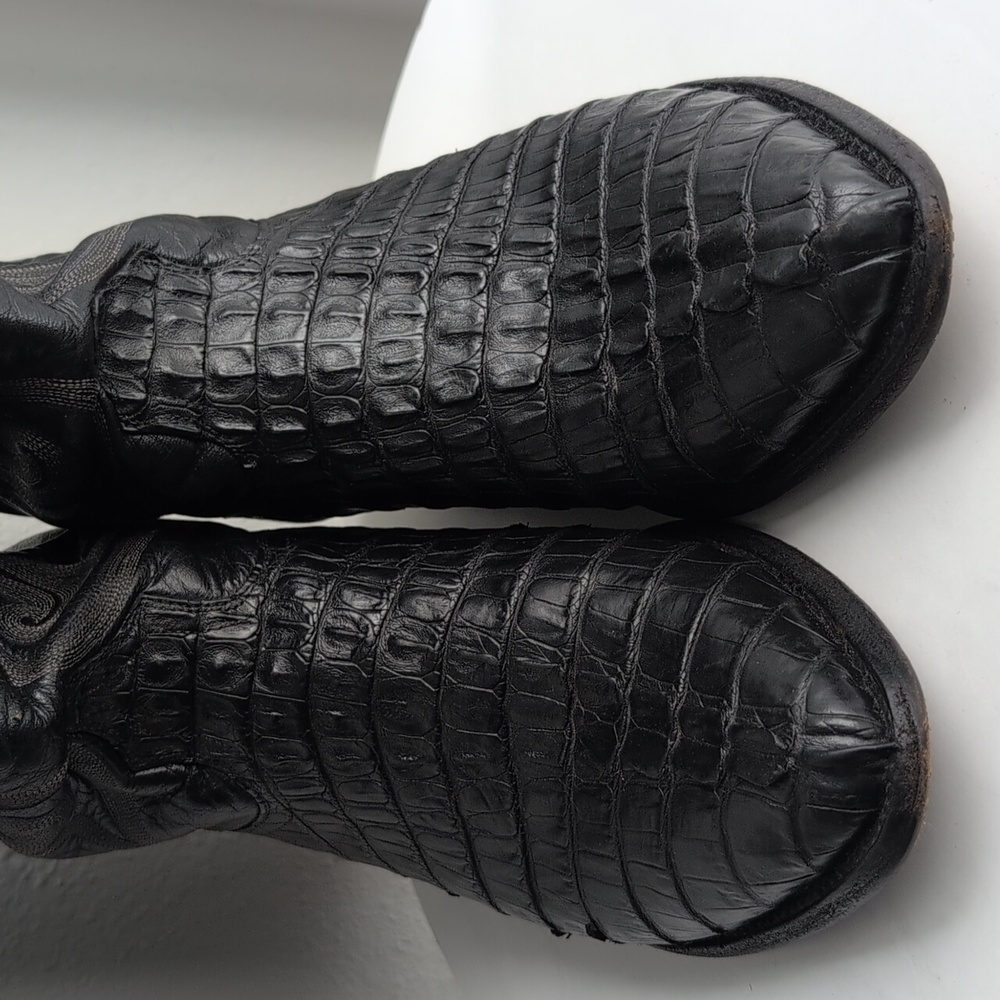 SEDONA WEST Men's Geniune Leather Black Alligator Boots - Picture 9 of 12